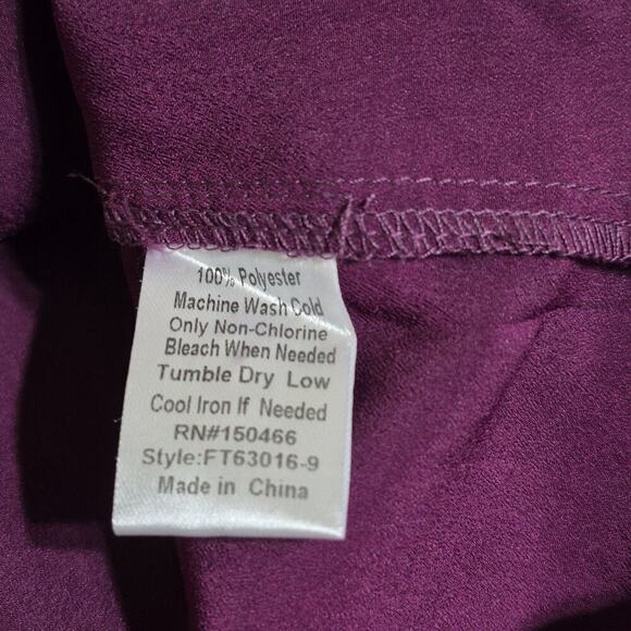 Monday Fun Blouse Women Large Purple Madeigh Button Back Cap Sleeve Relax Airy - Picture 8 of 9